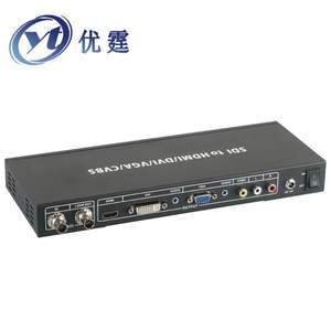 优霆SDI转DVI或3gsdi接VGAHDMIAV多功能转换器可同步信号分配器一