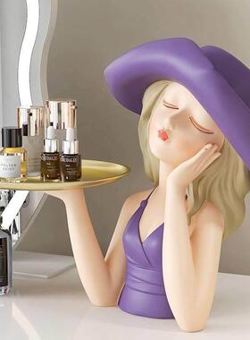 奶油风装饰品摆件新房客厅家里入门玄关美容院柜子装饰品高级轻奢