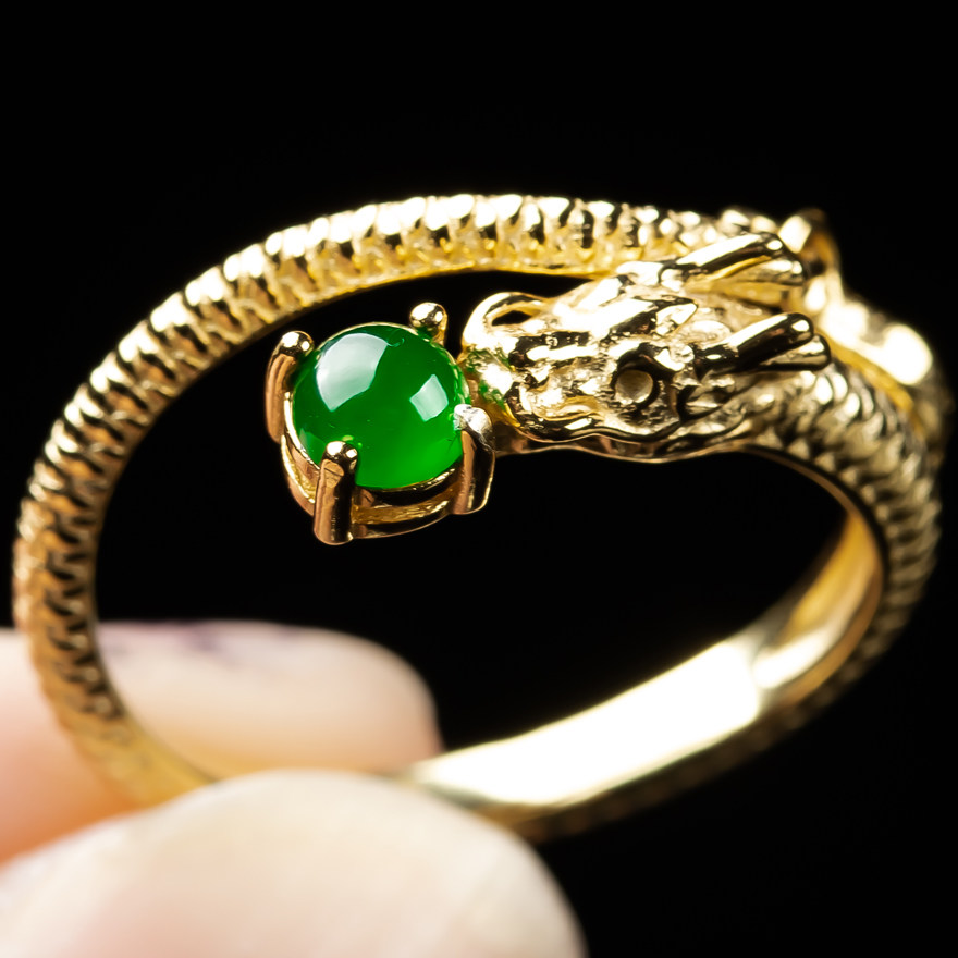 Natural jadeite ring for men and women authentic 925 luxury inlaid green clean and delicate egg ring 2.83g