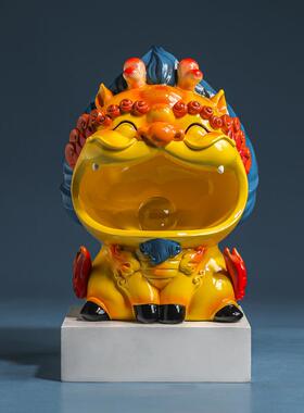 家居乔迁镇宅摆设大号招财玉麒麟摆件一对电视柜玄关开业装饰礼品