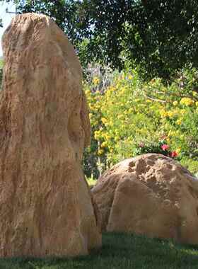 仿真石头玻璃钢井盖石泰山石防水假山造景刻字户外园庭院花园空心