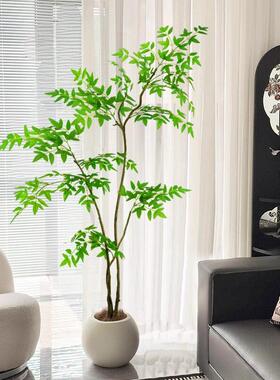 仿真绿植南天竹室内客厅假树假绿植高端装饰落地摆件仿生绿植盆栽