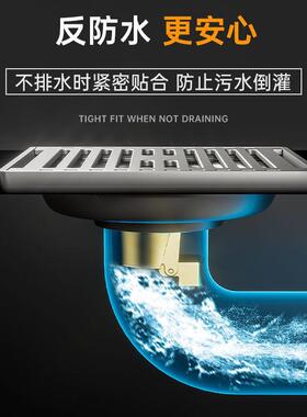 严选枪灰色不锈钢方形地漏家用厨房浴室卫生间下水道淋浴防虫神器