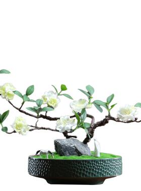 轻奢仿真花艺盆景摆件家居客厅玄关餐桌创意装饰梅花假花干枝摆设