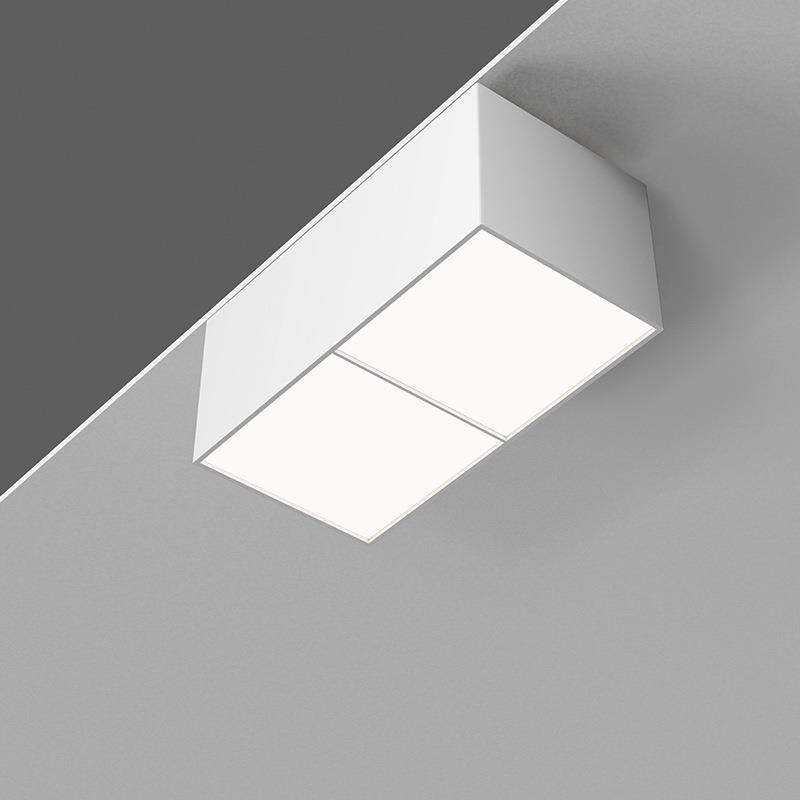 Exposed double-head square spotlight downlight bold lamp bean gall lamp no opening no main light home living room bedroom grille