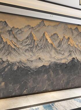 浮雕花朵叶子电视背景墙布客厅装修高级感山水壁布抽象立体画自粘