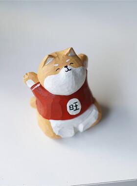 Joe的小作坊/手工旺柴小木雕摆件可爱桌面装饰新年礼物女生礼物