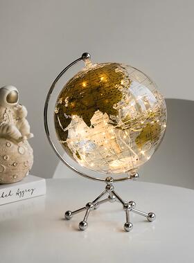 ft态生活轻奢亚克力透明地球仪摆件家居装饰客厅办公室酒柜桌面
