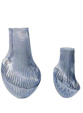 现代简约样板间水蓝条纹玻璃花瓶家居餐桌插花摆件软装饰品花器