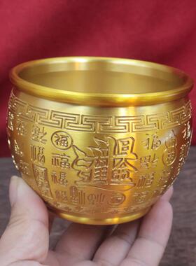 黄铜百福缸八方来财日进斗金缸工艺品摆件聚宝缸厂家