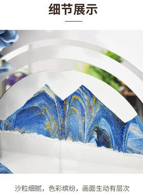 网红跨境电商动景艺术流沙画简约抽象玻璃工艺品沙漏创意礼品摆件