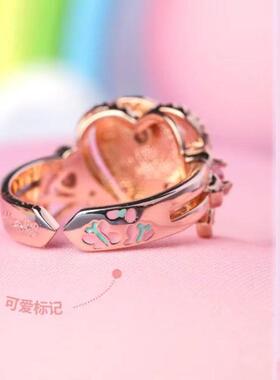 奇迹彩虹小宝马莉童话世界云宝柔柔戒指爱心梦幻童趣闺蜜款礼物