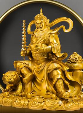 铜武财神赵公明神像供奉赵公明财神骑虎像摆件大号公司店铺财神