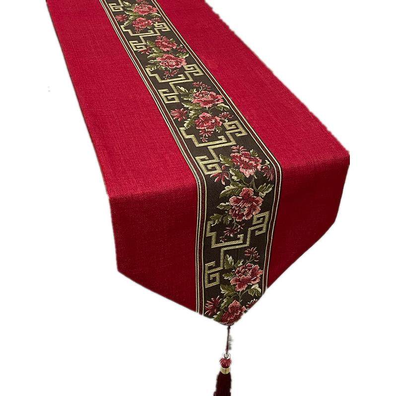 红色纯色餐桌旗中式结婚礼喜庆茶桌布茶布茶席电视柜茶几桌布旗布,淘宝优惠券,粉丝福利购,淘宝优惠卷