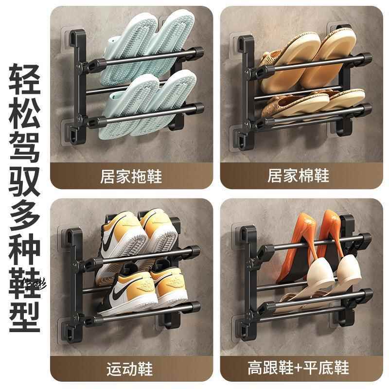 鞋架家用门口小窄多层新款2025爆款门后收纳壁挂式小型鞋架子 - 图1