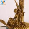 All-copper table lamp, French light luxury and elegant fabric living room lamp, bedroom pure copper bedside lamp, villa high-end decorative table lamp
