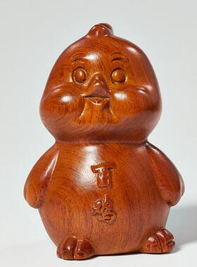 花梨木雕十二生肖三合摆件一套鼠牛虎兔龙蛇马羊猴鸡狗猪客厅装饰