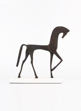 后现代欧式样房间新中摆件属铸铁板马黑古式金2103铜雕塑软装饰品