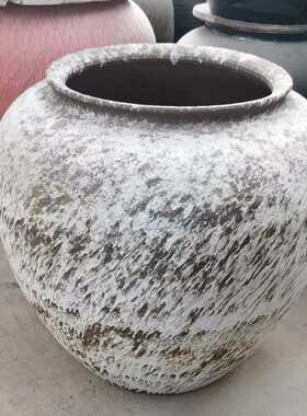 复古粗摆件旧花盆花瓶陶罐做落地禅意干支陶土大号陶瓷工艺品景观