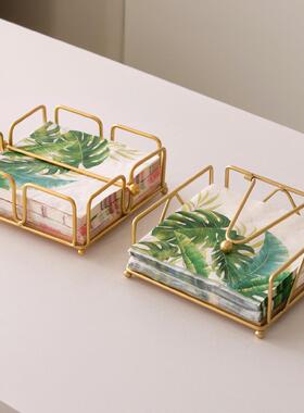 铁艺纸巾盒形纸巾架酒方咖啡餐厅餐巾架餐桌店方形纸方形纸巾巾厅