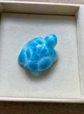 海纹石小乌龟吊坠拉利玛龙龟项坠锁骨链坠挂件规格38.7*28.6*17.4