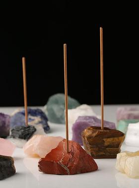 天然黄虎眼青金黑碧玺白粉紫水晶东陵玉天河绿萤石拉长石香插