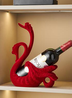 创意精致轻红酒架天鹅件SHBB1703桌酒餐柜客摆厅装饰树脂奢摆件