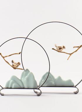 新中式禅意陶瓷摆设玄关客厅酒柜售楼处装饰品酒店样板间摆件高端
