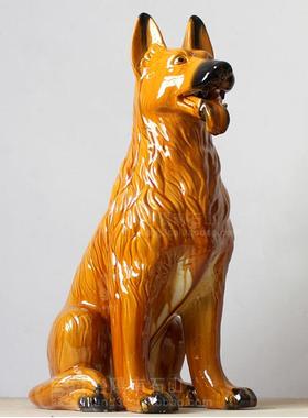 正品工陶瓷狗摆件生肖狗招财狗旺财狗守狗财狗艺风生水起唐三彩品