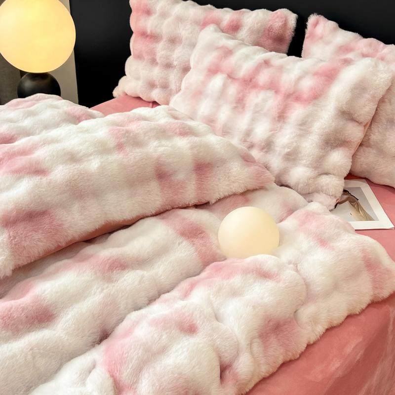 冬季加厚泡泡牛奶绒被套单件家用珊瑚绒被罩三件套单人加绒被套3,淘宝优惠券,粉丝福利购,淘宝优惠卷