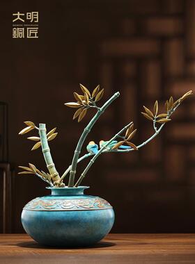 新款大明铜匠节节高竹子摆件客厅玄领关升办公室装饰送乔迁新居礼