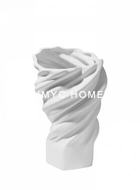 意式简约树脂餐厅吧台桌面插干花瓶摆件装饰品客厅茶几样板房花器