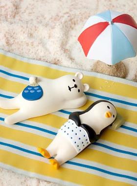 日式猫ZAKKA美人鱼企鹅 夏日夏威夷摆件沙滩场景拍摄道具