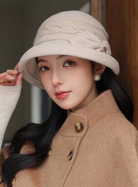 今年流行的女士2026新款帽子韩系百搭气质渔夫帽秋冬复古法式显脸