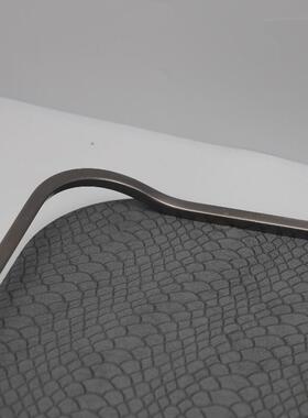 北欧托创意高档金属家件皮革香薰首饰收1357纳盘摆客厅卧室软装居