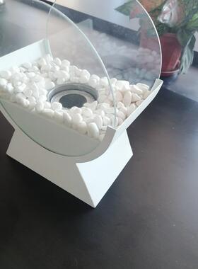 CMN约厂直简销圆弧酒精壁炉火炉便家携式火盆居取暖桌面家火坑