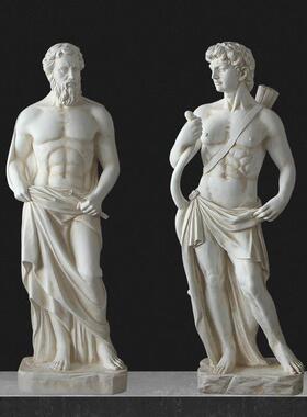 玻璃纤维雕塑摆件石膏像欧式软装艺术品美术馆花园网红打卡希腊女