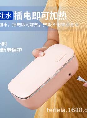 110V美规316不锈钢电热饭盒车载家用两用免注水热饭插电保温饭盒