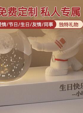 宇航员小夜灯水晶球桌面摆件太空人装饰生日礼物送男生同学高级感