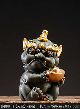 新中式石狮子装饰摆件中国风桌面创意微景观鱼缸盆景造景搭配摆设