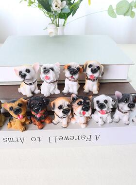 新款12名犬小狗摆件生肖可爱萌汽车蛋糕装饰品迷你玩偶生日礼物