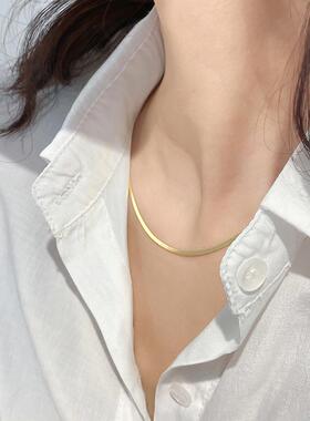 搭配衣服的项链配饰素单链刀片项链女锁骨链气质简约冷淡风网红小