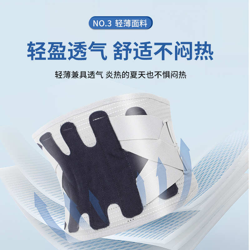 新款护腰带 运动透气钢板支撑固定护腰带四季发热保暖护腰带 - 图0