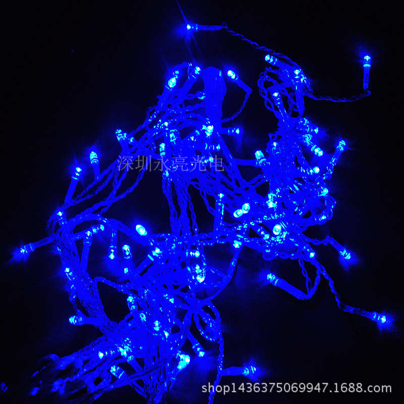 4米96LED蓝色冰条灯 窗帘流水灯 下垂彩灯节日灯串 橱窗装饰圣诞 - 图2