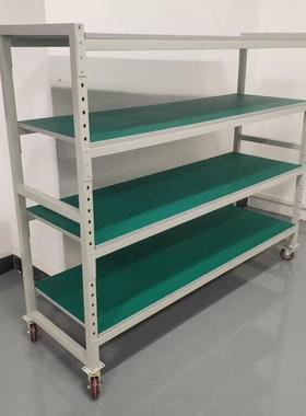 老化架测试架移动防静电货架产品车间置物架多功能角铁架多层带轮