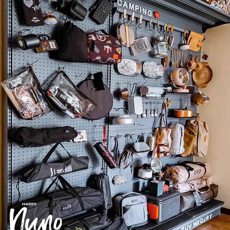 Camping equipment hole board shelf storage outdoor supplies cycling sports sports home floor display rack