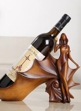 树脂工艺品摆件欧式美女酒架家居橱窗酒柜客厅书房装饰品摆设