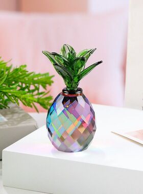 现货 水晶小菠萝迷你凤梨 琉璃菠萝桌面装饰品摆件水晶水果