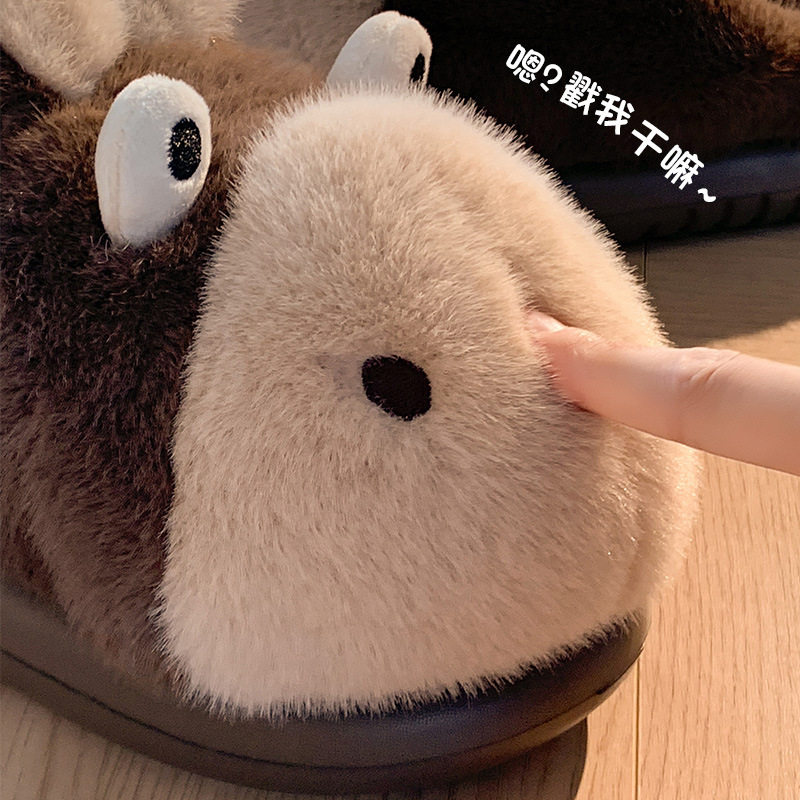 嘟嘟兔棉拖鞋家居鞋踩屎感防滑全包跟情侣保暖毛毛冬季兔子棉鞋is,淘宝优惠券,粉丝福利购,淘宝优惠卷