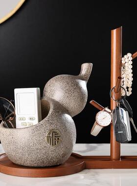 新中式进门玄关钥匙鞋柜收纳葫芦摆件轻奢客厅桌面陶瓷家居装饰品